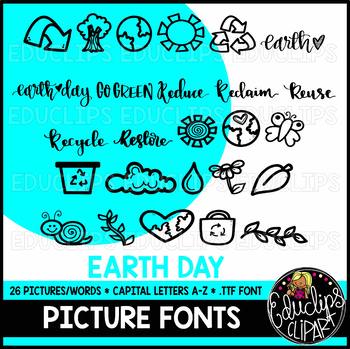 Preview of Earth Day Picture Font {Educlips Clipart}