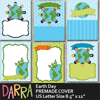 Preview of Earth Day Planner Binder Cover Page Background Premade