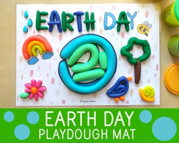 Preview of Earth Day Playdough Mat, Play Doh Activity, Fine Motor Skills, Party Favor
