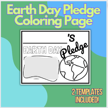 Preview of Earth Day Pledge Coloring Pages