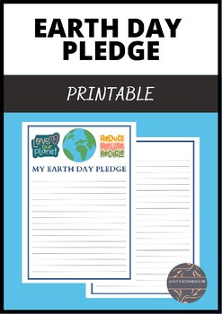 Preview of Earth Day Pledge: Writing Activity/Environment/Sustainability/Recycle/ELA