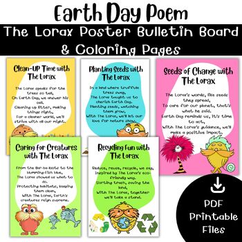 Preview of Earth Day Poem : The Lorax Earth Day Activity & Art Project