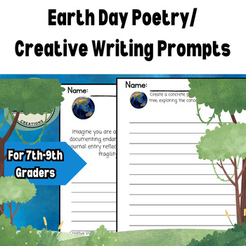Preview of Earth Day Poetry/Creative Writing for 7th, 8th, and 9th Graders