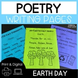 Earth Day Poetry Writing Pages Print or Google Classroom D