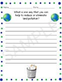 Earth Day Pollution Conclusion Worksheets