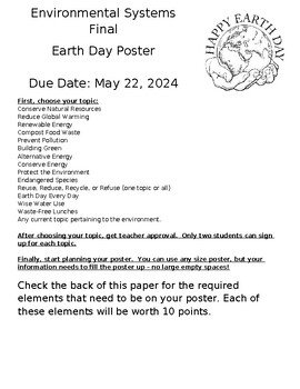 Preview of Earth Day Poster Project