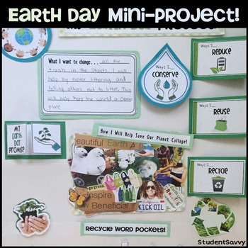 Preview of Earth Day Activities Writing Poster Research Project Reduce Reuse Recycle Sort