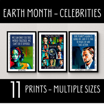 Preview of Earth Day Posters, Celebrity Environmentalists, Earth Month Bulletin Board