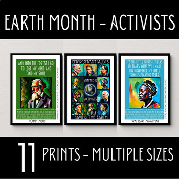 Preview of Earth Day Posters, Environmental Activists, Earth Month Bulletin Board