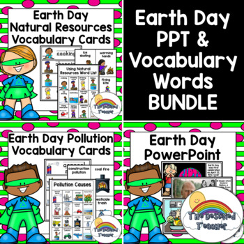 Preview of Earth Day PowerPoint & Vocabulary Words BUNDLE | Earth Day PPT