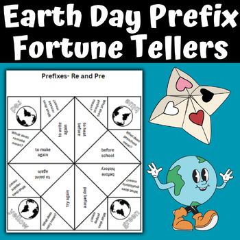 Preview of Earth Day Prefixes | April Fortune Teller Origami | Earth Day Center Activity