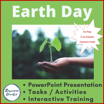 Preview of Earth Day Presentation for Workplace, ESL and Classrooms - editable