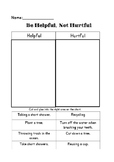 Earth Day Printable Be Helpful, Not Hurtful Activity