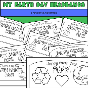 Preview of Earth Day 2024 Printable Headbands Craft Activity