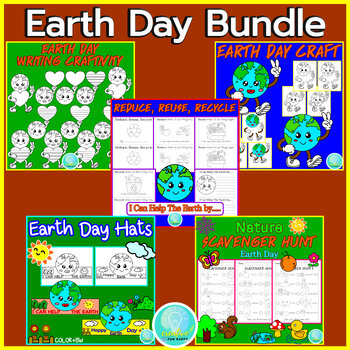 Preview of Earth Day Project Bundle, Earth Day Activities, Craft Writing Reading Education