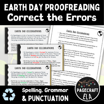 Preview of Earth Day Proofreading to Correct the Spelling, Punctuation and Grammar Errors