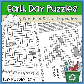 Preview of Earth Day Puzzle Pack for Grades 3 and 4