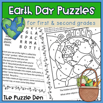 Preview of Earth Day Puzzle Pack for Grades 1 and 2