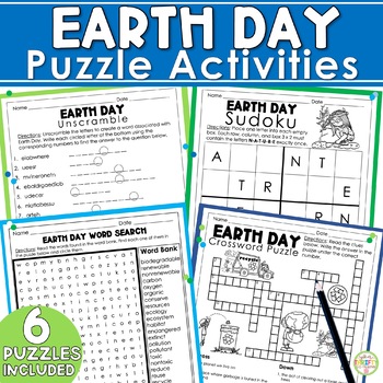 Preview of Earth Day Word Search Crossword Sudoku Puzzles & Activities