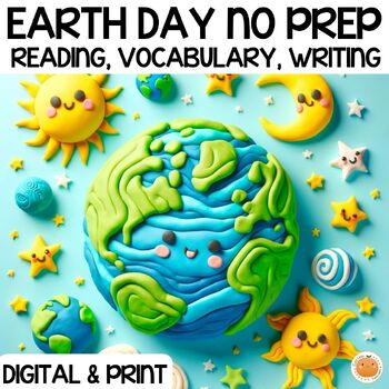 Preview of Earth Day Quick Reading, Vocabulary & Writing | Print & GO Earth Day Activity