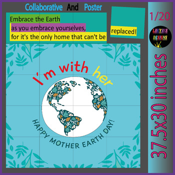 Preview of Earth Day Quote Activities Collaborative Color Poster and Bulletin Board Project