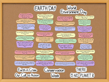 Preview of Earth Day Quotes Bulletin Board Kit, World Environment Day