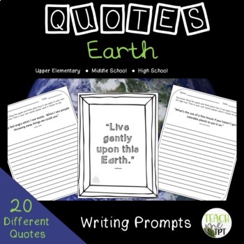 Preview of Earth Day Quotes  |  Writing Prompts  |  Analyze Quotes