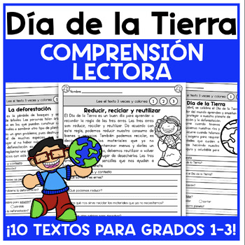 Preview of Earth Day READING COMPREHENSION in Spanish | El Día de la Tierra Lectura