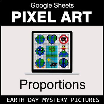 Preview of Earth Day - Ratios & Proportions - Google Sheets Pixel Art