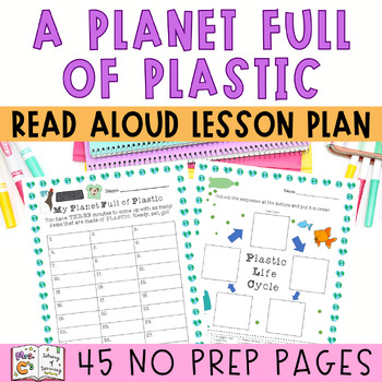 Preview of A Planet Full of Plastic Earth Day Read Aloud NO PREP Lesson Plan and Activities