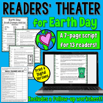 Preview of Earth Day Readers' Theater Script and Follow-up Worksheet Activity