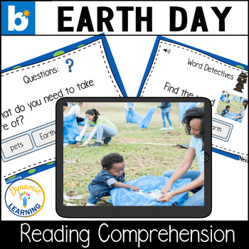 Preview of Earth Day Reading Comprehension Boom Cards