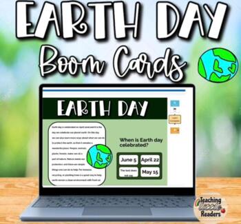 Preview of Earth Day Reading Comprehension Boom Cards