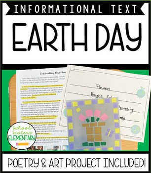 Preview of Earth Day Reading Comprehension Craft Poetry Project