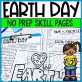 Earth Day Reading Math NO PREP Worksheets | Earth Day Fun