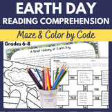 Earth Day Activities Reading Comprehension Color By Number