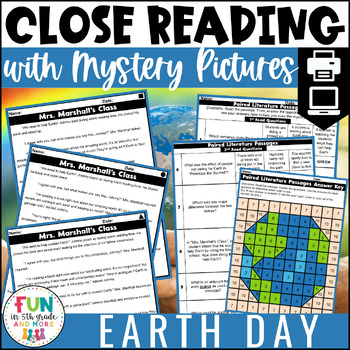 Preview of Earth Day Reading Comprehension Passages - Close Reading Activities