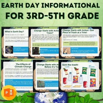Preview of Earth Day Reading Comprehension Passages : Powerpoint For 3rd-4th-5th Grade