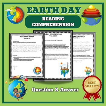 Preview of 4th, 5th Grade Earth Day Nonfiction Reading Comprehension Passages and Questions