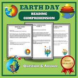 4th, 5th Grade Earth Day Nonfiction Reading Comprehension 
