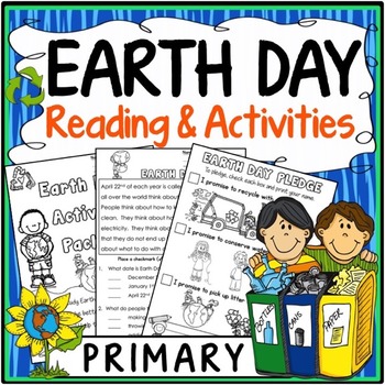 Preview of Earth Day Reading Comprehension Passages Questions & Activities 1st 2nd Grade