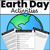 Earth Day Reading Comprehension and Writing Prompt Activities