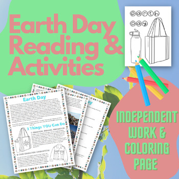 Preview of Earth Day Reading and Activity for Middle and High School (Works for sub plan!)