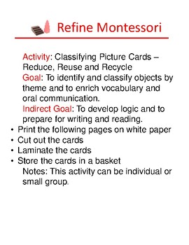 Preview of Earth Day - Reduce, Resue and Recycle Activity