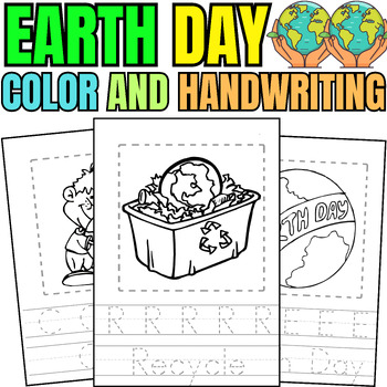 Earth Day Recycle, Reduce, Reuse Worksheets Handwriting Practice ...