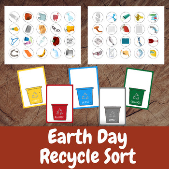 Preview of Earth Day Recycle Sort, Preschool Worksheet, Preschool Printable, Homeschool,