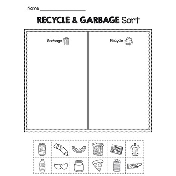 Recycle Sort (Recycle vs Garbage) for Earth Day by The Confetti Teacher