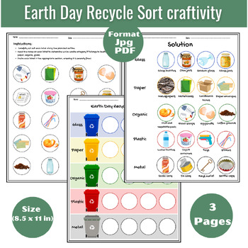 Preview of Earth Day Recycle Sort craftivity