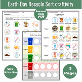 Earth Day Recycle Sort craftivity