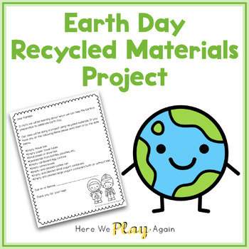 Preview of Earth Day Recycled Materials Project | Letter to Families for Supplies | FREEBIE